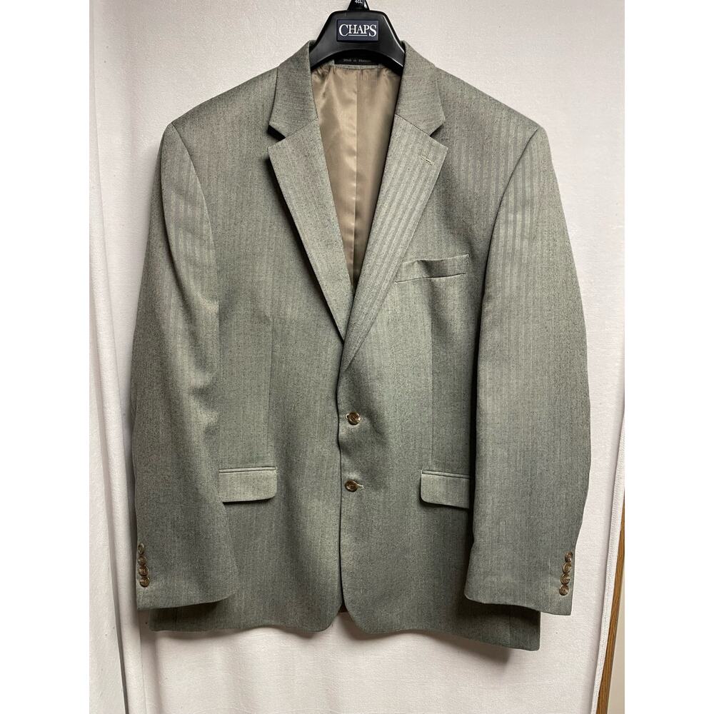 CHAPS by Ralph Lauren Mens‎ button sport coat suit jacket 48 L Black
